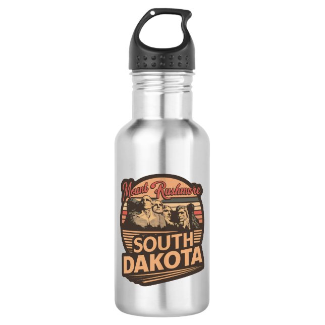 Mt. Rushmore South Dakota Stainless Steel Water Bottle (Front)
