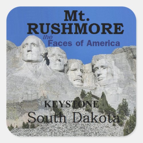 Mt Rushmore Square Sticker