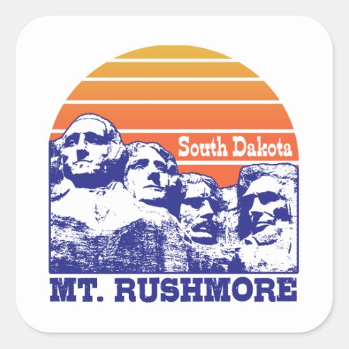 Mt Rushmore Square Sticker