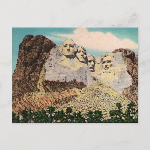 Mt Rushmore Vintage Postcard