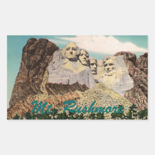 Mt Rushmore Vintage Rectangular Sticker