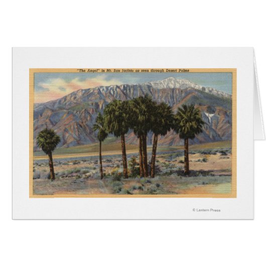 Mt. San Jacinto Angel View through Palm Trees Cards (Front Horizontal)