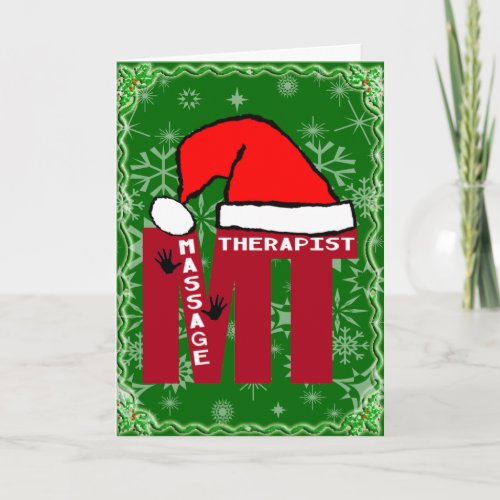 MT SANTA _ MASSAGE THERAPIST CHRISTMAS SANTA HOLIDAY CARD