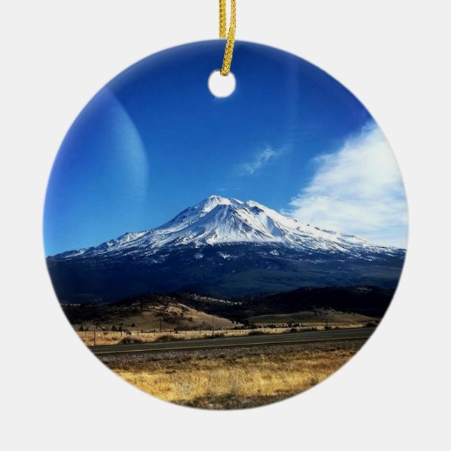 Mt. Shasta, CA Ceramic Ornament (Front)