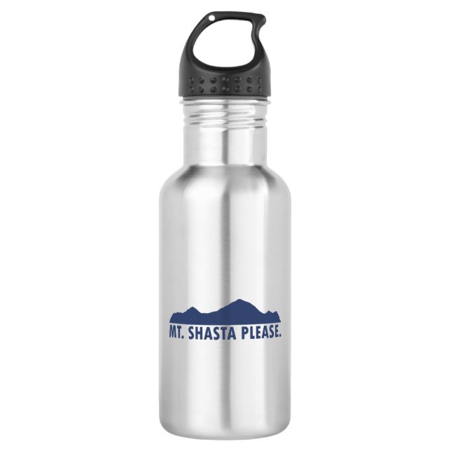 Mt. Shasta California Please Stainless Steel Water Bottle (Front)
