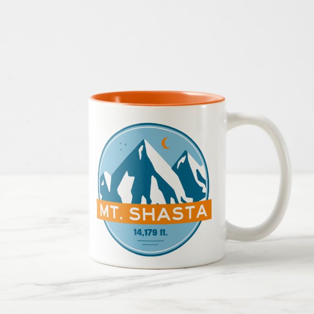 Mt. Shasta California Stars Moon Two-Tone Coffee Mug (Right)