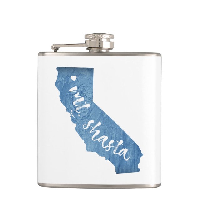 Mt. Shasta California Wood Grain Flask (Front)