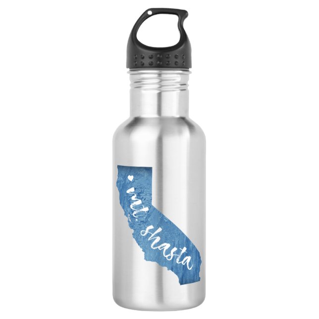 Mt. Shasta California Wood Grain Stainless Steel Water Bottle (Front)