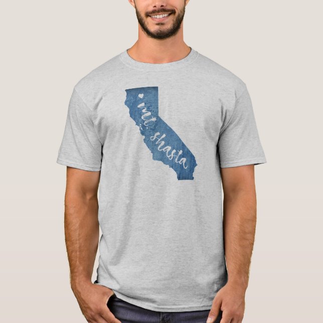 Mt. Shasta California Wood Grain T-Shirt (Front)