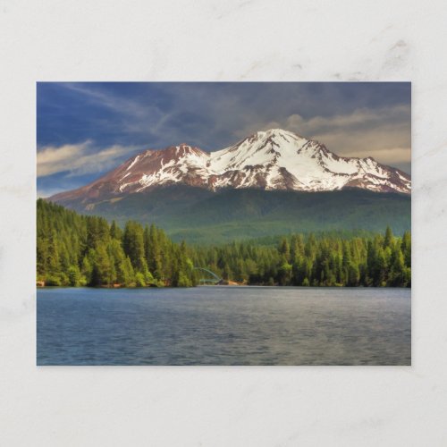 MT SHASTA FROM LAKE SISKIYOU POSTCARD