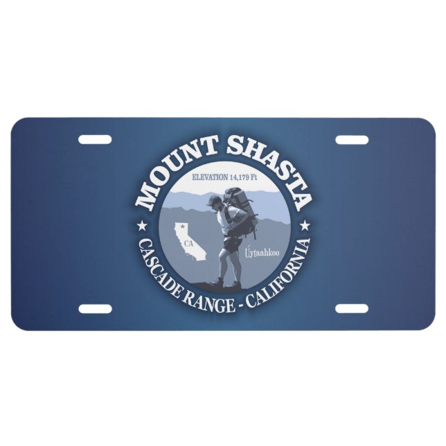 Mt Shasta (rd) License Plate (Front)