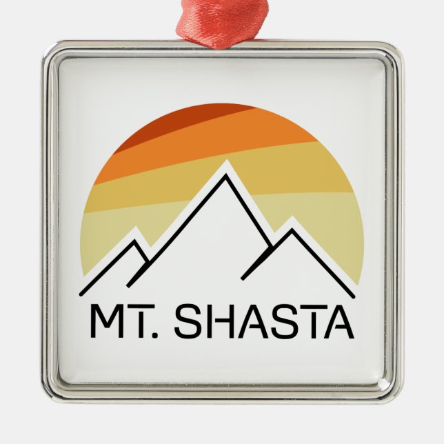 Mt. Shasta Retro Metal Ornament (Front)