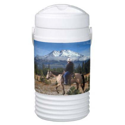 MT SHASTA WITH HORSE AND RIDER BEVERAGE COOLER