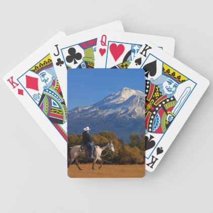 MT SHASTA WITH HORSE AND RIDER BICYCLE PLAYING CARDS