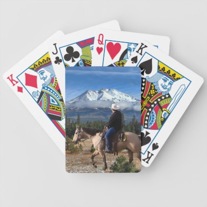 MT SHASTA WITH HORSE AND RIDER BICYCLE PLAYING CARDS