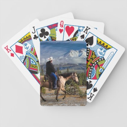 MT SHASTA WITH HORSE AND RIDER BICYCLE PLAYING CARDS