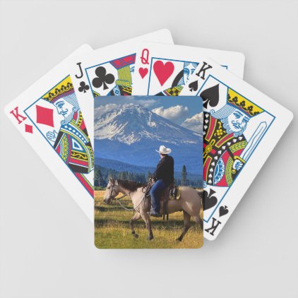 MT SHASTA WITH HORSE AND RIDER BICYCLE PLAYING CARDS