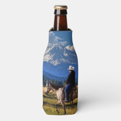 MT SHASTA WITH HORSE AND RIDER BOTTLE COOLER
