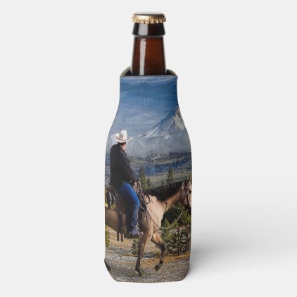 MT SHASTA WITH HORSE AND RIDER BOTTLE COOLER