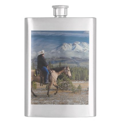 MT SHASTA WITH HORSE AND RIDER FLASK