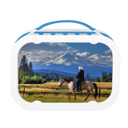 MT SHASTA WITH HORSE AND RIDER LUNCH BOX