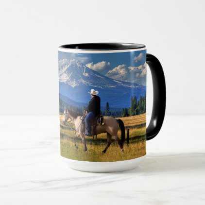 MT SHASTA WITH HORSE AND RIDER MUG