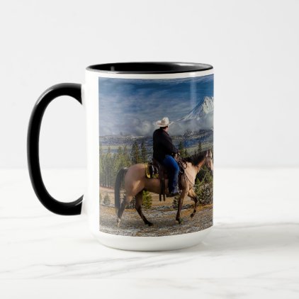 MT SHASTA WITH HORSE AND RIDER MUG