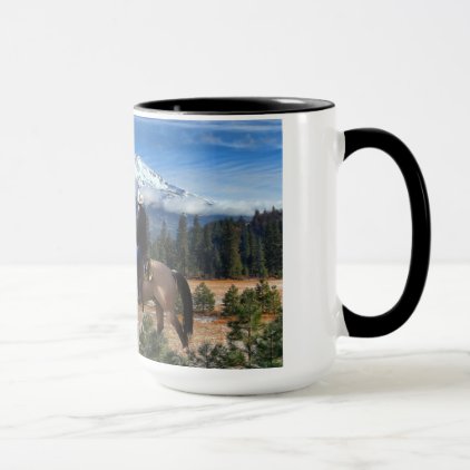 MT SHASTA WITH HORSE AND RIDER MUG