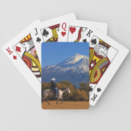 MT SHASTA WITH HORSE AND RIDER PLAYING CARDS