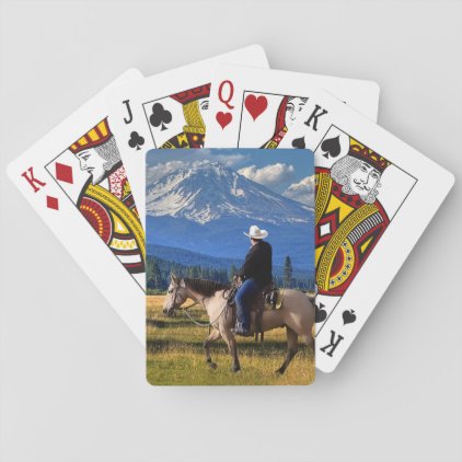 MT SHASTA WITH HORSE AND RIDER PLAYING CARDS