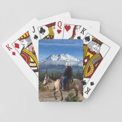 MT SHASTA WITH HORSE AND RIDER PLAYING CARDS