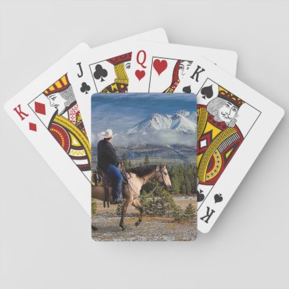 MT SHASTA WITH HORSE AND RIDER PLAYING CARDS