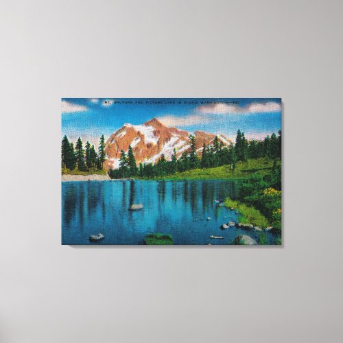 Mt Shuksan and Picture Lake WA Canvas Print