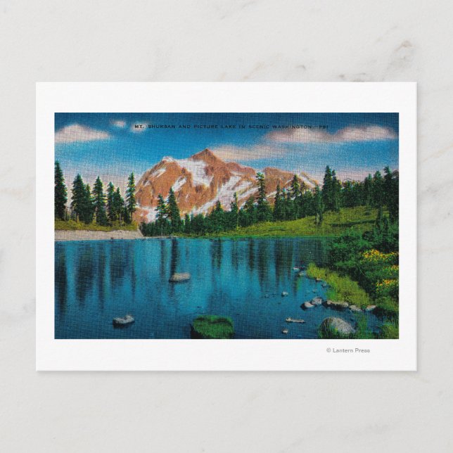 Mt. Shuksan and Picture Lake, WA Postcard (Front)