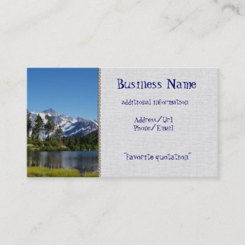 Mt Shuksan From Picture Lake Business Card by northwest_photograph at Zazzle