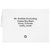 Mt. Sneffels Overlooking Yankee Boy Basin Cards (Back Horizontal)