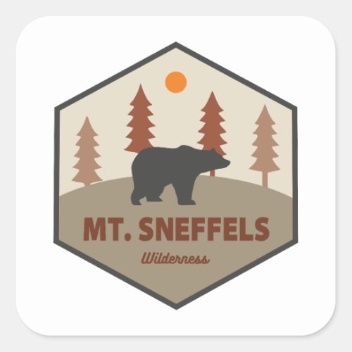 Mt Sneffels Wilderness Colorado Bear Square Sticker