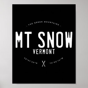 Mt. Snow Vermont Graphic Distressed Vintage Ski Poster