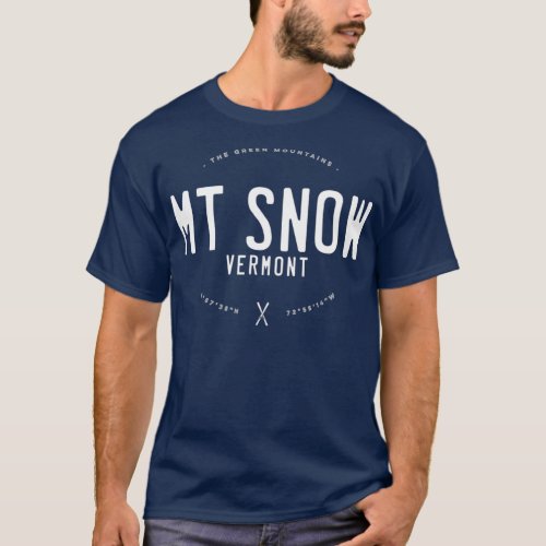 Mt Snow Vermont Graphic Distressed Vintage Ski T_Shirt