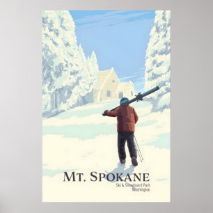 Mt Spokane Ski and Snowboard Park Washington Poster