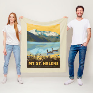 Mt St. Helens Washington Fleece Blanket