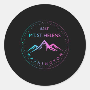 Mt. St. Helens Washington Mountain Climbing Hiking Classic Round Sticker