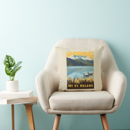 Mt St Helens  Washington Throw Pillow