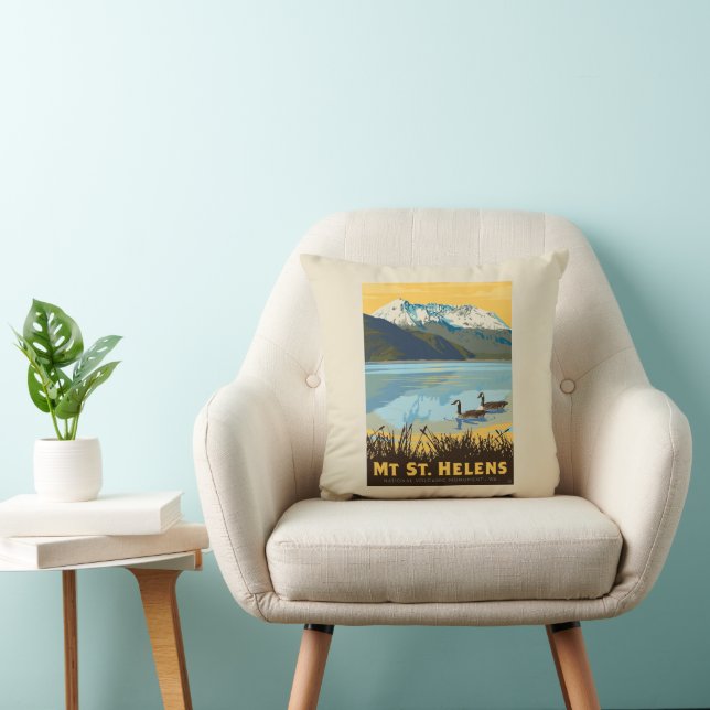 Mt St. Helens | Washington Throw Pillow (Chair)