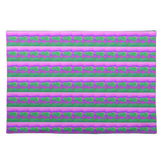 Mt. Sunset Pink Green Purple Cloth Placemat