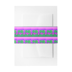 Mt. Sunset Pink Green Purple Invitation Belly Band