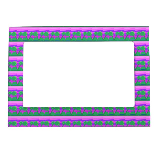 Mt. Sunset Pink Green Purple Magnetic Frame (Front)