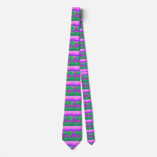 Mt. Sunset Pink Green Purple Neck Tie