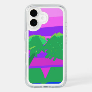 Mt. Sunset Pink Green Purple iPhone 16 Case