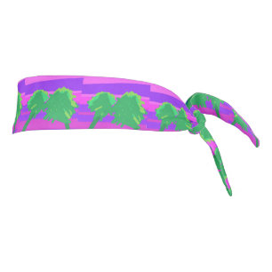 Mt. Sunset Pink Green Purple Tie Headband